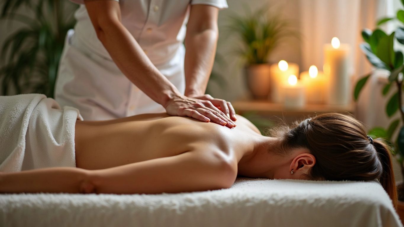 Kanser hastasına masaj yapan terapist.